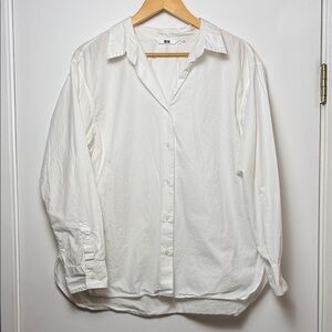 Uniqlo Classic White Women's Button-Down Shirt - Size Medium